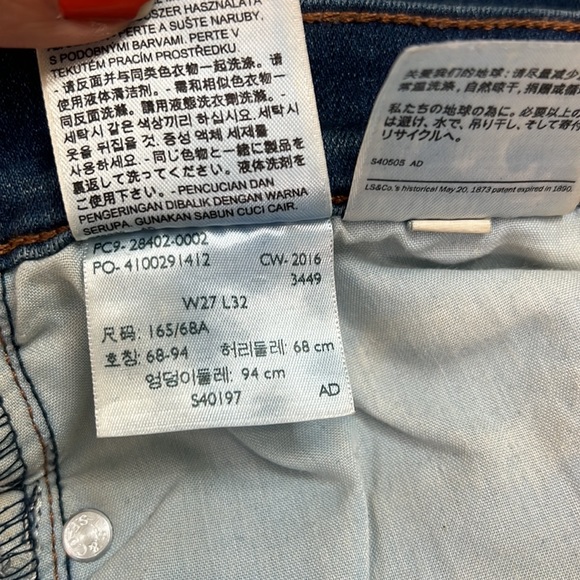 LEVI’S crop slimming boot denim blue jeans - Picture 11 of 12